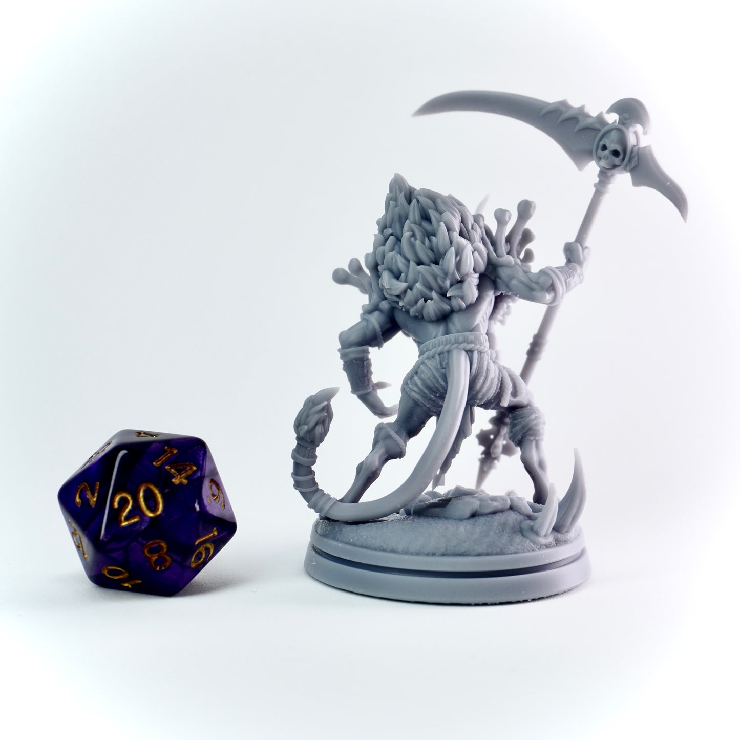 jackal-headed death god with massive scythe and bone armor. Egyptian horror for D&D
