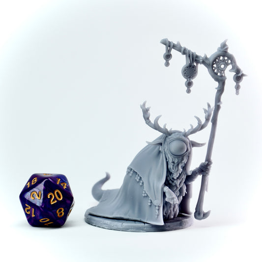 Fantasy druid-like creature with a stuff