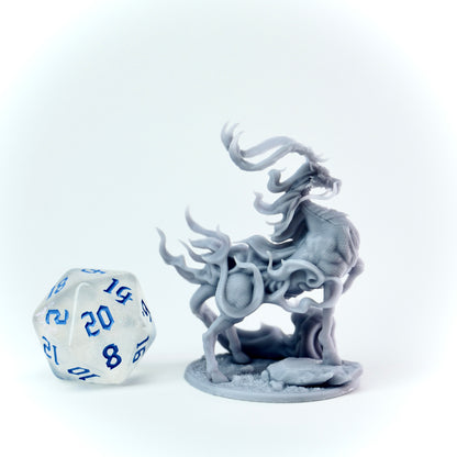 Spirit Dragon miniature, horse-like forest guardian in Eastern dragon style.