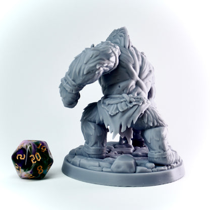 Undead Great Ape miniature, zombie gorilla with bone spikes and skull trophies. Primal horror for D&D.