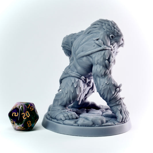 Undead Great Ape miniature, zombie gorilla with bone spikes and skull trophies. Primal horror for D&D.